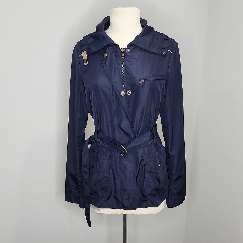 The Limited Lightweight Belted Jacket Size Small Navy Everyday Casual